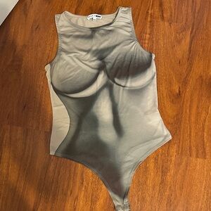 Fashion Nova Artistic Gray Bodysuit